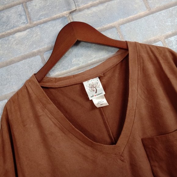 Solid color V-neck short sleeve - Picture 2 of 5